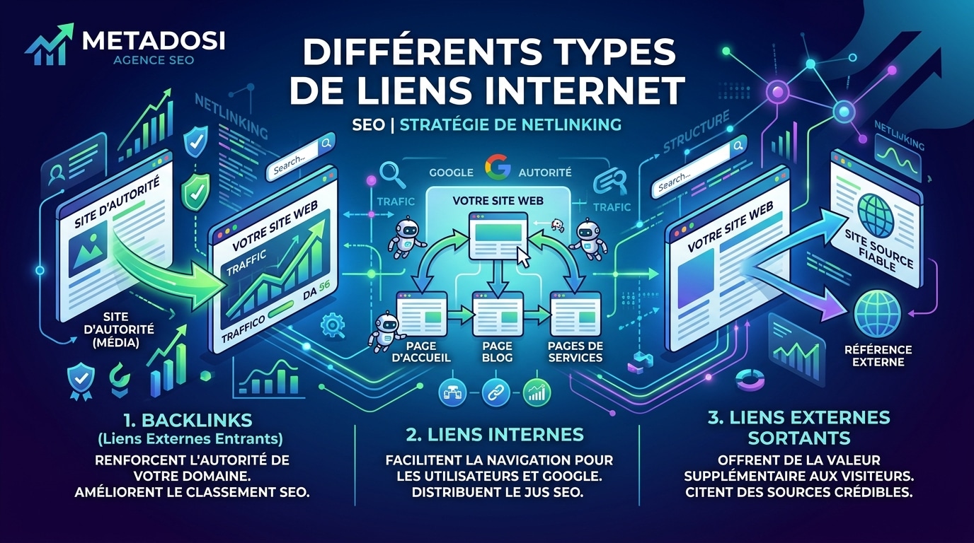 Quels sont les différents types de liens ?