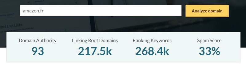 autorité de domaine d'amazon