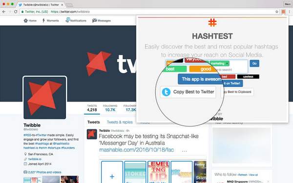 Extension Chrome Hashtest