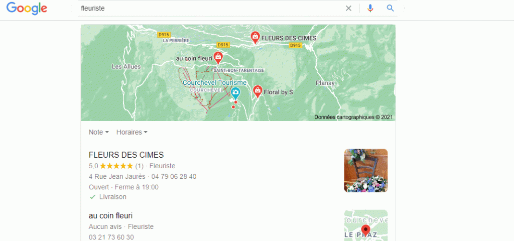 exemple d'une SERP avec vos concurrents