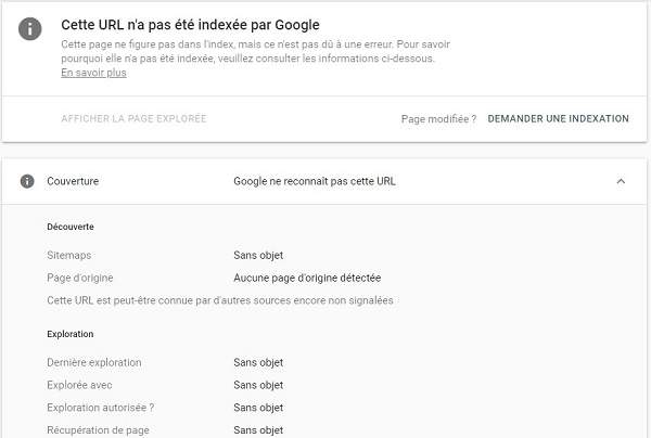 Page inconnue dans Google