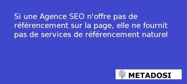 Une agence SEO doit proposer des services d'optimisation de SEO on Page