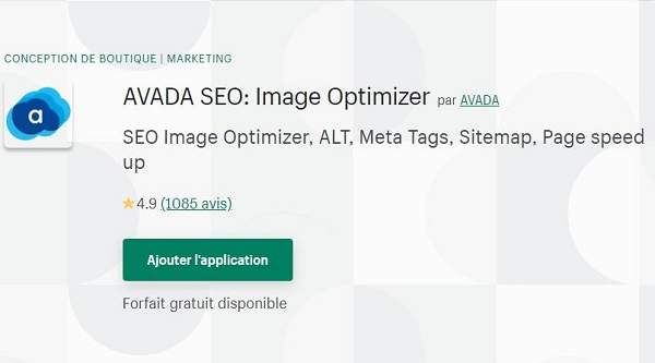 Application Shopify Avada SEO