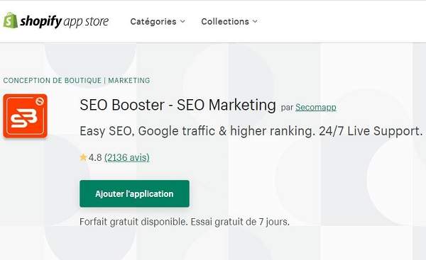 Application Shopify SEO Booster