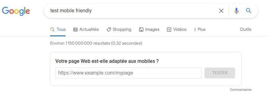 oogle pour déterminer si les sites web sont adaptés aux mobiles