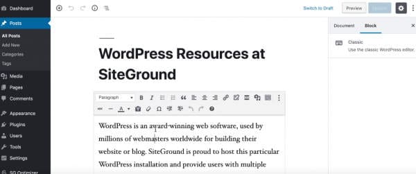 Gutenberg WordPress