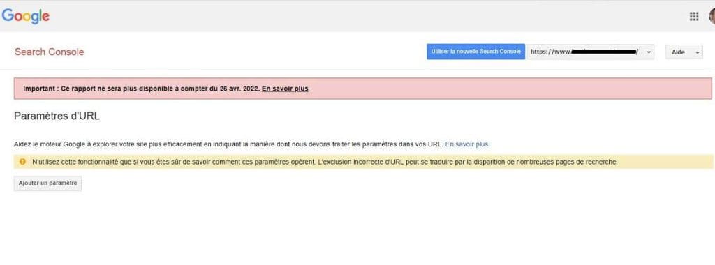 Google retire l'outil Paramètres d'URL de la Search Console