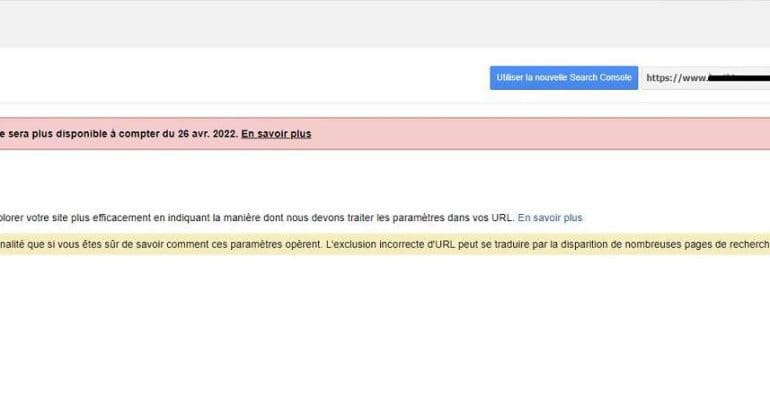 Google retire l'outil Paramètres d'URL de la Search Console