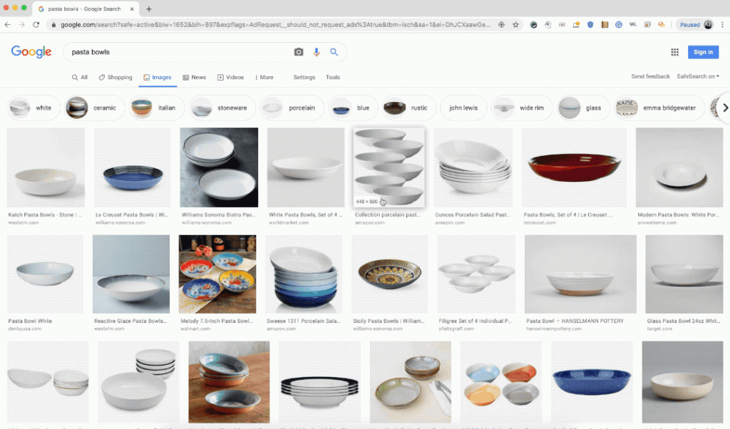 Nouvelle interface de Google Images