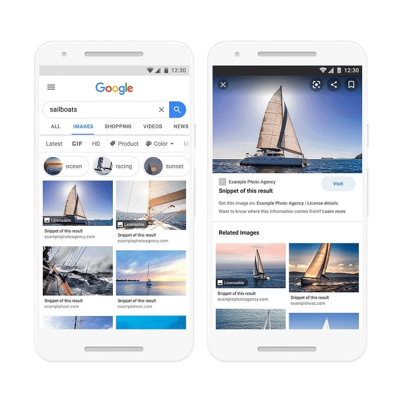 Écran Google Image : Comment fonctionne le balisage sous licence ?