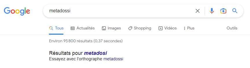 Correction des fautes d'orthographe sur Google