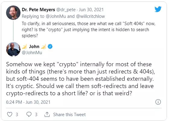 Capture d'écran de la discussion sur Twitter concernant la redirection des crypto-monnaies.
