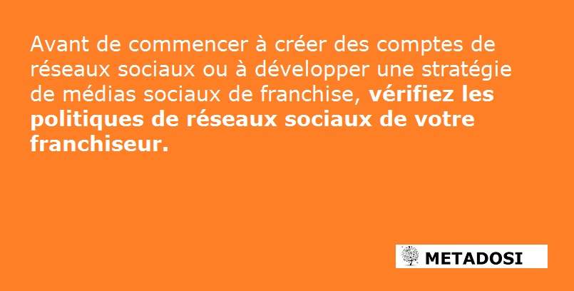 Image de conseils sur les médias sociaux pour les franchisés