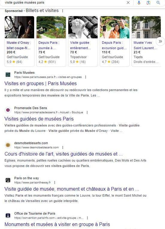 Visites de musées parisiens