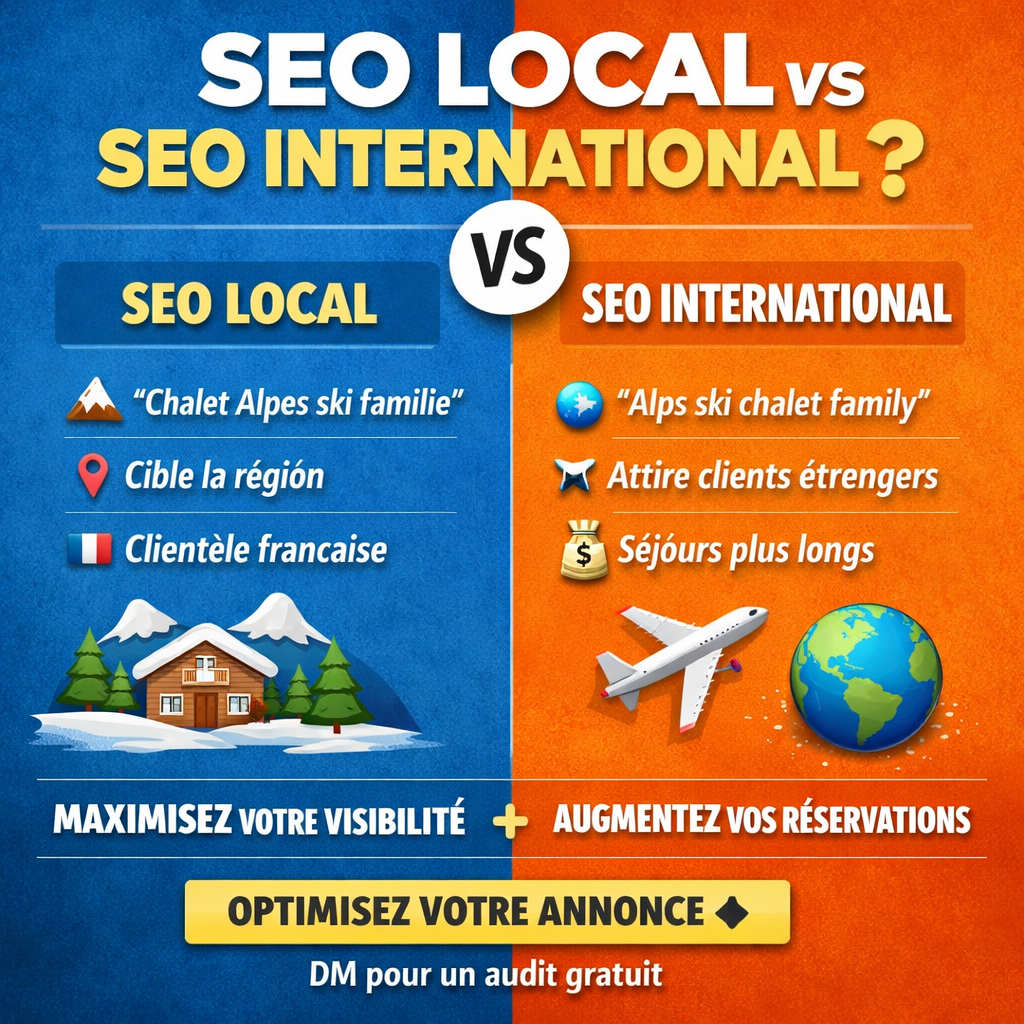 SEO local vs SEO international pour une location de vacances