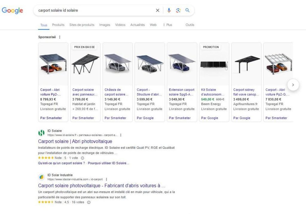 Cannibalisation Carport Solaire / ID Solaire VS ID Solar