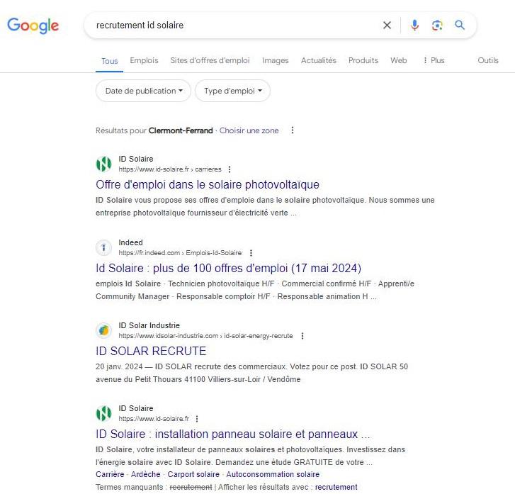 Cannibalisation pour recrutement ID Solaire par ID Solar
