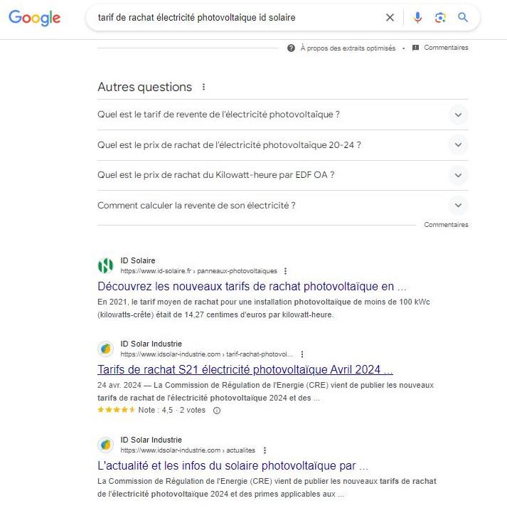 Cannibalisation pour tarif rachat électricité photovoltaïque ID Solaire par ID Solar