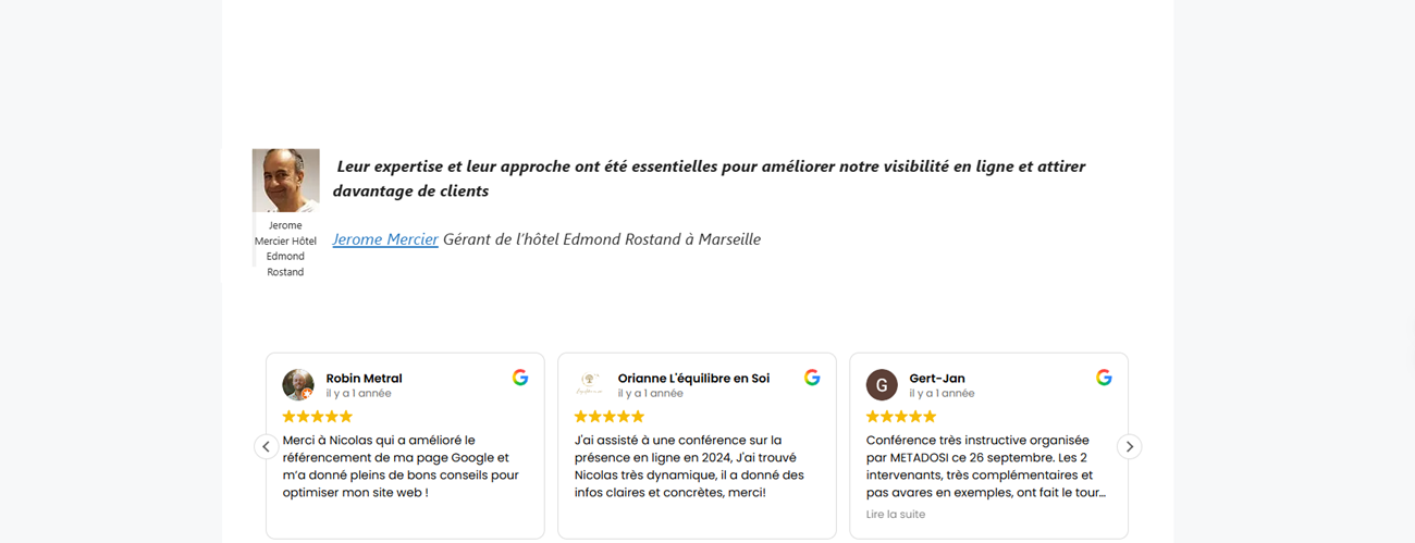 Avis et témoignage client Metadosi